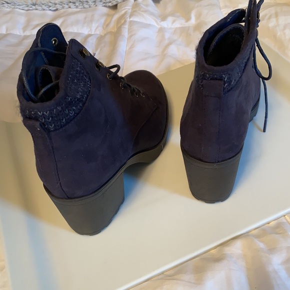 JUSTFAB Navy Ankle Boots Faux Suede - Picture 4 of 4